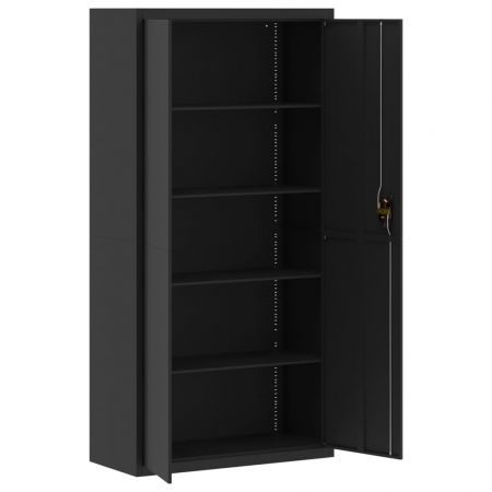 File Cabinet Black 90x40x180 cm Steel