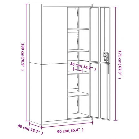 File Cabinet Black 90x40x180 cm Steel