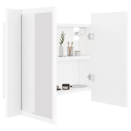 LED Bathroom Mirror Cabinet White 60x12x45 cm Acrylic