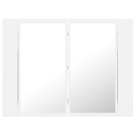 LED Bathroom Mirror Cabinet White 60x12x45 cm Acrylic