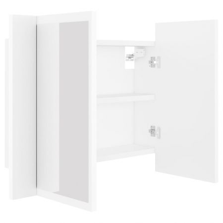 LED Bathroom Mirror Cabinet White 60x12x45 cm Acrylic