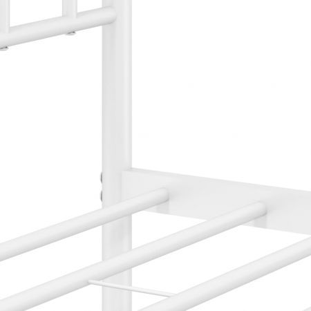 Metal Bed Frame with Headboard and Footboard White 107x203 cm