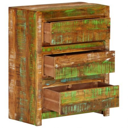 Drawer Cabinet Multicolour 60x33x75 cm Solid Wood Reclaimed