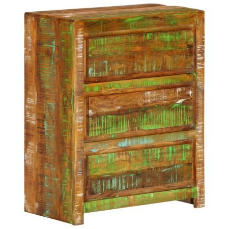 Drawer Cabinet Multicolour 60x33x75 cm Solid Wood Reclaimed