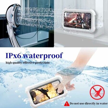 480 Degree Rotating Shower Phone Holder Waterproof Case with Touch Screen for 4 Inch to 7 Inch Cell Phone