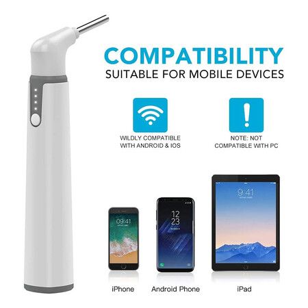 Wireless Otoscope, 3.9mm Ultra Thin WiFi Ear Scope Camera Compatible with Android and iPhone