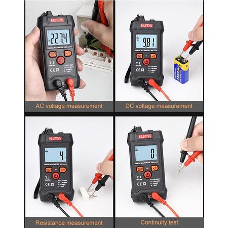 Mini Digital Smart Multimeter T1 Portable Electric Meter Automotive Profesional Tester True RMS NCV 600V AC DC Voltage Tester