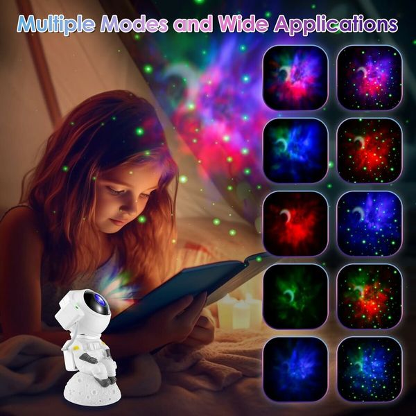 Music Star Projector Galaxy Projector, Astronaut Space Projector 9 Models with Timer and Remote Control LED Starry Nebula Ceiling Lamp Home Decor