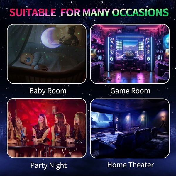 Astronaut Galaxy Projector for Bedroom, Star Projector with Moon Lamp, Space Nebula LED Night Light for Kids Teens Girls Boys