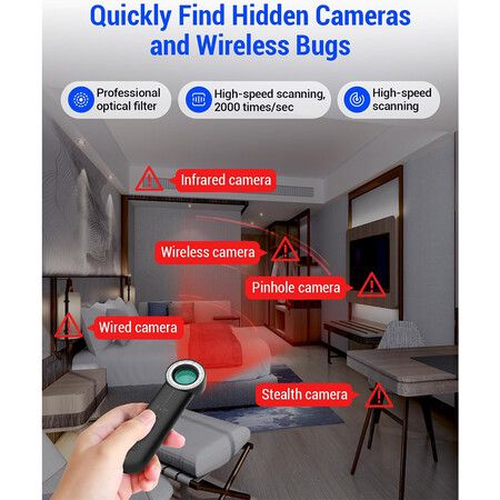 Hidden Camera Detectors, RF Detector GPS Tracker Detector Hidden Devices for Office, Hotels, Bathroom