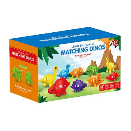 Dino ABC Matching Letters Learning  13 PCS Double-Sided Fine Motor Toy,Alphabet Match Game for Kids, Preschool Educational Montessori Toys Gifts