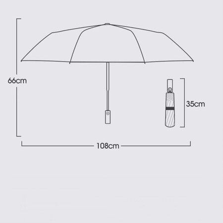 Wood Handle Smart 12 Ribs Umbrella Automatic Open Windproof Design Stylish and Sturdy Strong Resistance Storms