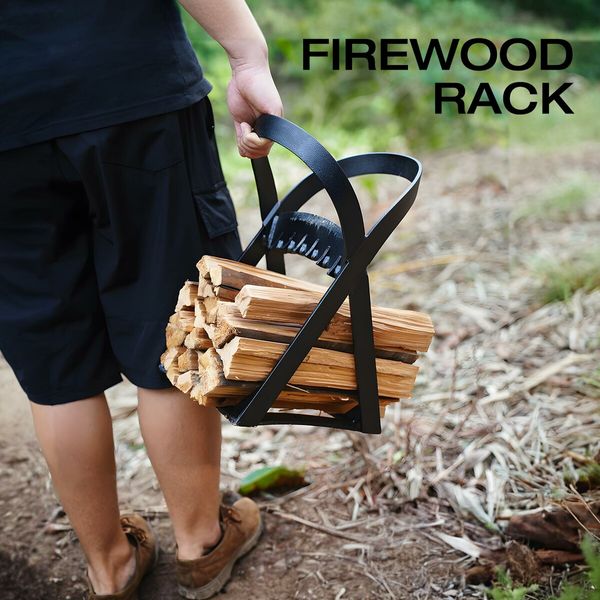 Firewood Splitter 3-in-1 Manual Log Horse Wood Splitting Cutter Holder Rack Oven Fireplace BBQ Camping Tool Outdoor Steel