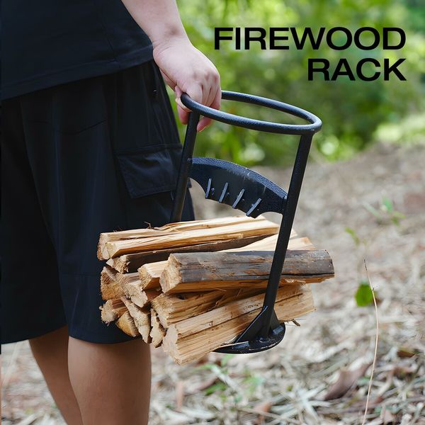 Log Firewood Splitter Set with Hammer Manual Wood Splitting Cutter Kindling Cutting Fireplace BBQ Camping Tool Outdoor Steel