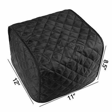 4 Slice Toaster Cover,Polyester Fabric Quilted Four Slice Toaster Appliance Dust-proof Cover For Kitchen Small Appliance Dust Cover and Fingerprint Protection (Black)