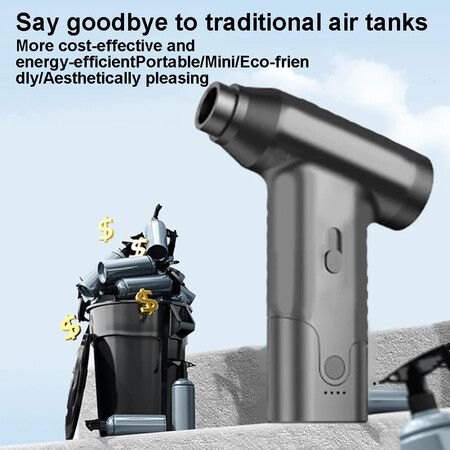 Dual Air Duct Jet Turbo Strong Fan With LED Lighting Dust Elimination 110000RPM Household Cleaning Dust Collector For Home Computer Car