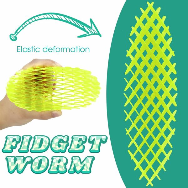 Fidget Worm Toy,Sensory Slug Fidget Toy,Funny Pocket Fidget Toy,Resistance Fidget Toy Anxiety & Stress Relief Toys