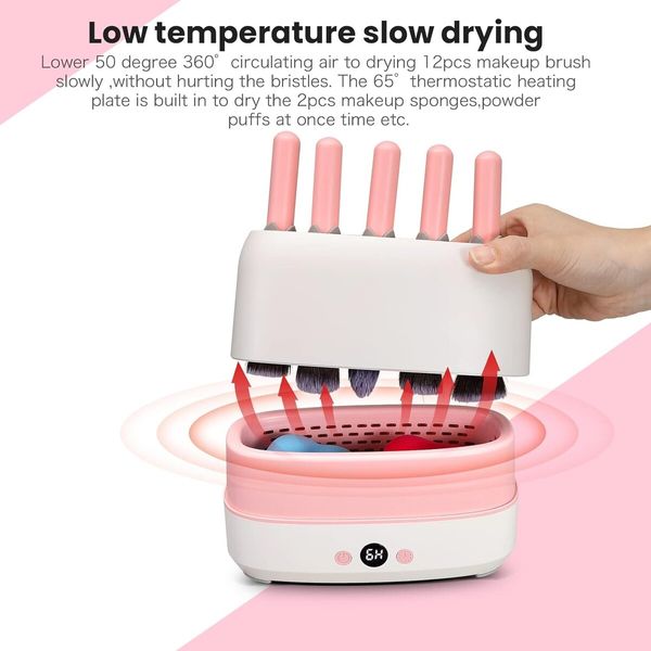 Makeup Brush Dryer Machine,Can Drying 12pcs Makeup Brushes,2pcs Sponges Or Powder Puff AT Once,Baked Slowly At Constant Temperature