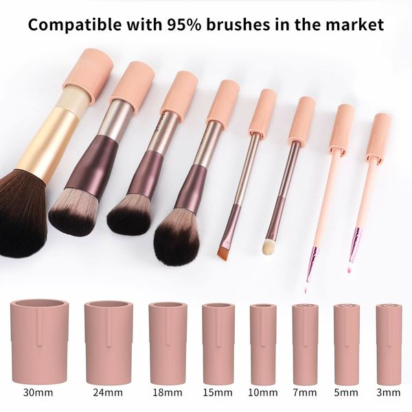 Makeup Brush Cleaner and Dryer Machine Electric Cosmetic Automatic Brush Spinner with 8 Size Rubber Collars(Pink)