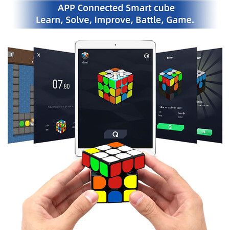 Super Rubik Cube Building Blocks Puzzle Think Training Toys,Bluetooth Electronic Speed Cube,Real-Time Connected STEM Smart Cube for All Ages