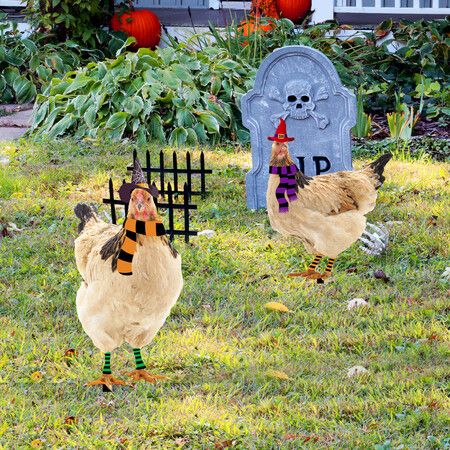 Chicken Acrylic yard sign Decorative Garden Inserts Outdoor Statues Flower