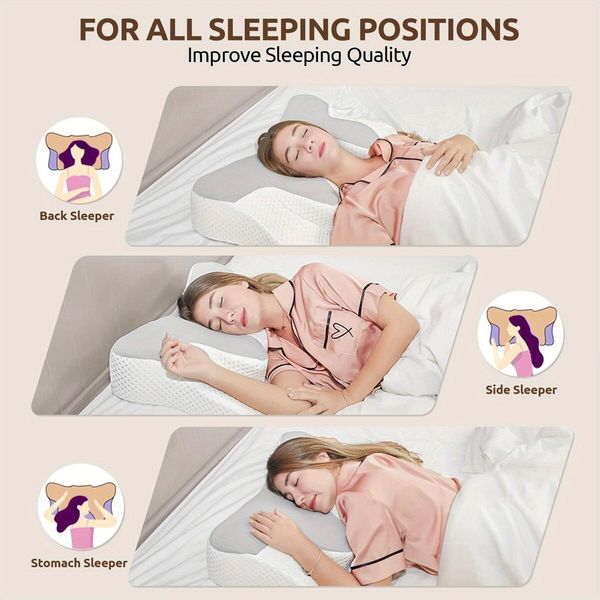 Cervical Memory Foam Pillow Sleeping Relief Adjustable Ergonomic Cooling Side Support for Relief