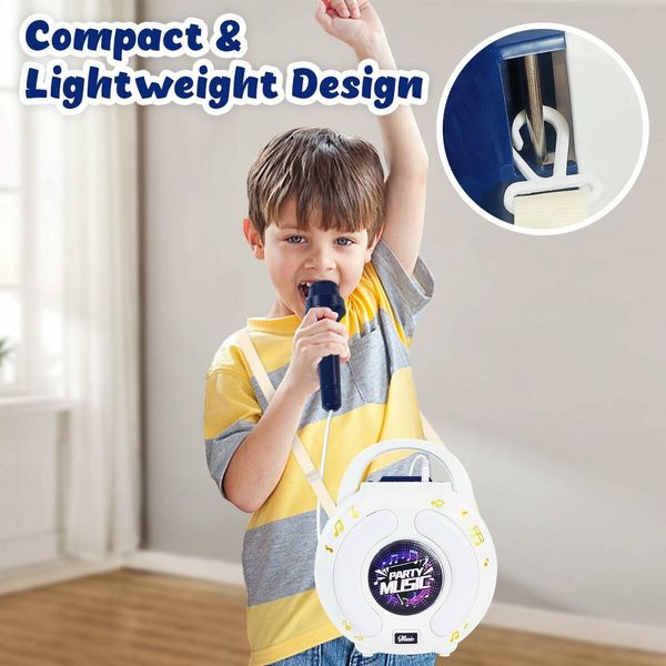(Blue)Karaoke Machine for Kids, Portable Singing Machine Karaoke Toys with 2 Microphone,Party Favor Birthday Gifts for Toddlers Boys And Girls