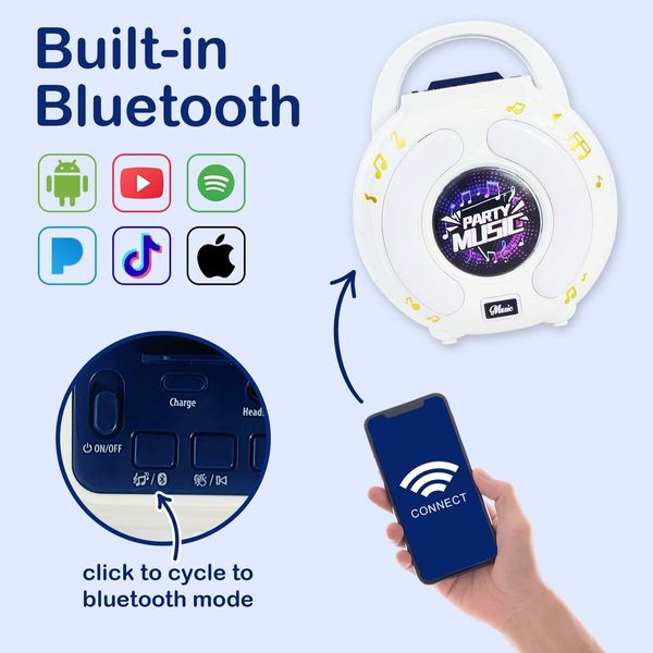 (Blue)Karaoke Machine for Kids, Portable Singing Machine Karaoke Toys with 2 Microphone,Party Favor Birthday Gifts for Toddlers Boys And Girls