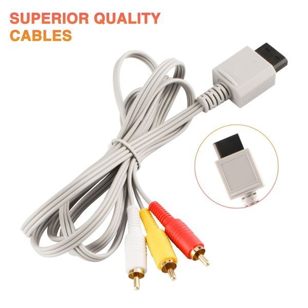 AV Cable for Wii Wii U,Composite Audio Video TV Connector Cable Cord for Wii U/Wii