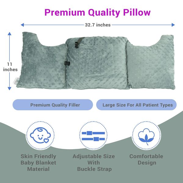 Mastectomy Pillow for Post-Surgery Recovery Essential Gift with Seatbelt Protection in Grey