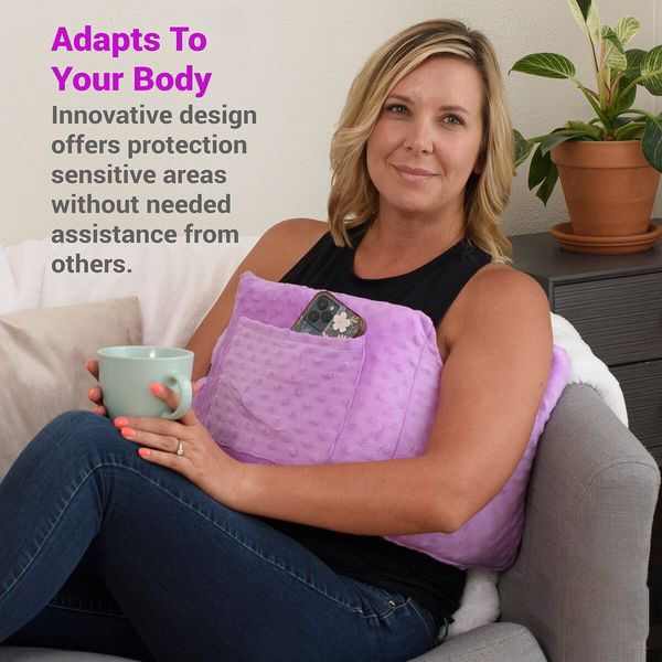 Mastectomy Pillow for Post-Surgery Recovery Essential Gift with Seatbelt Protection in Purple