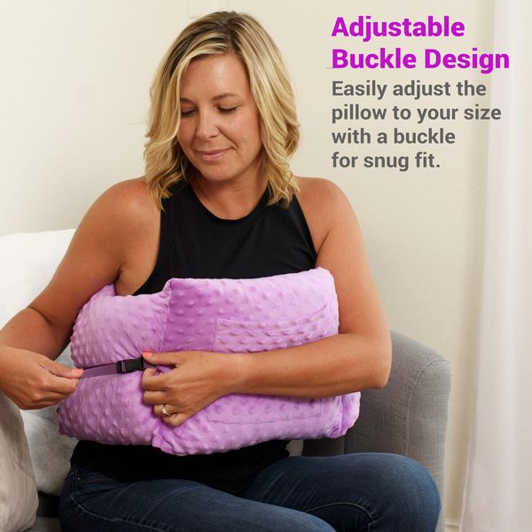 Mastectomy Pillow for Post-Surgery Recovery Essential Gift with Seatbelt Protection in Purple