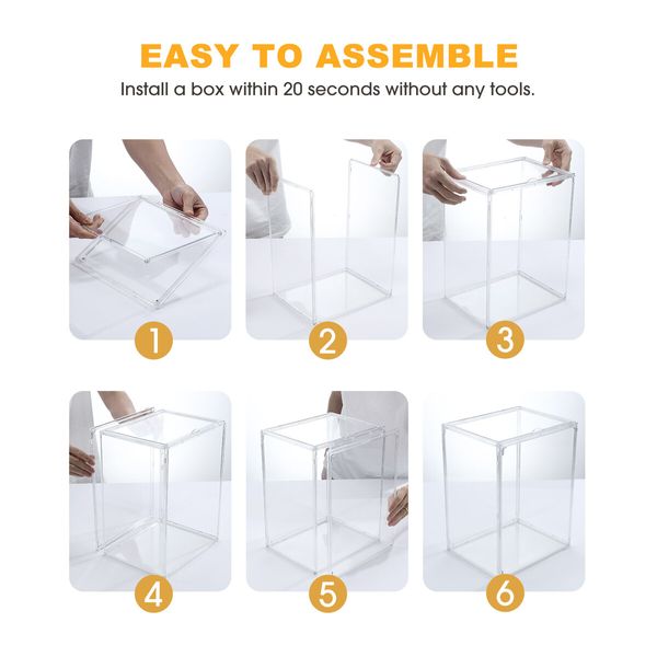 6pcs Shoe Storage Boxes Large Plastic Stackable Clear Containers Organiser Display Cases for Sneaker Clothes Bins with Lids