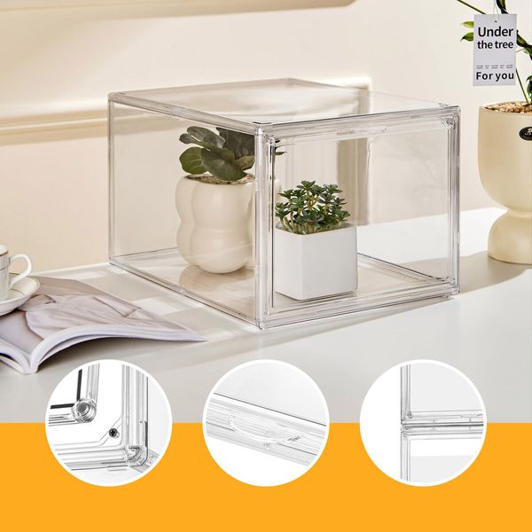 10pcs Shoe Storage Boxes Plastic Large Clear Stackable Organiser Bins Containers Sneaker Display Cases Organizer with Lids