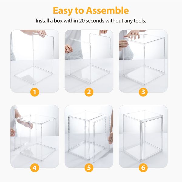 4pcs Shoe Storage Boxes Large Plastic Stackable Clear Containers Sneaker Handbag Clothes Organiser Display Bins with Door