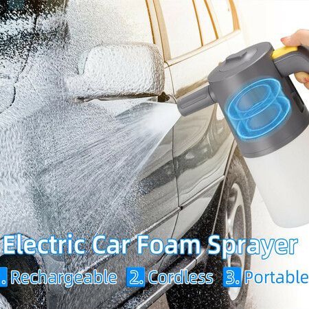 Electric Car Foam Sprayer with USB, Electric Pressurized Foam Sprayer  for Home, Garden and Car Beauty and Cleaning, Washing（1 Liters）