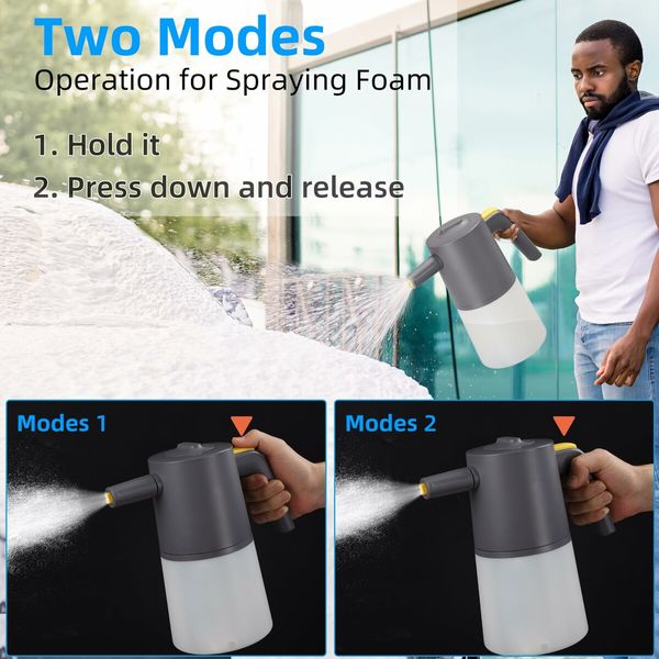 Electric Car Foam Sprayer with USB, Electric Pressurized Foam Sprayer  for Home, Garden and Car Beauty and Cleaning, Washing（1 Liters）