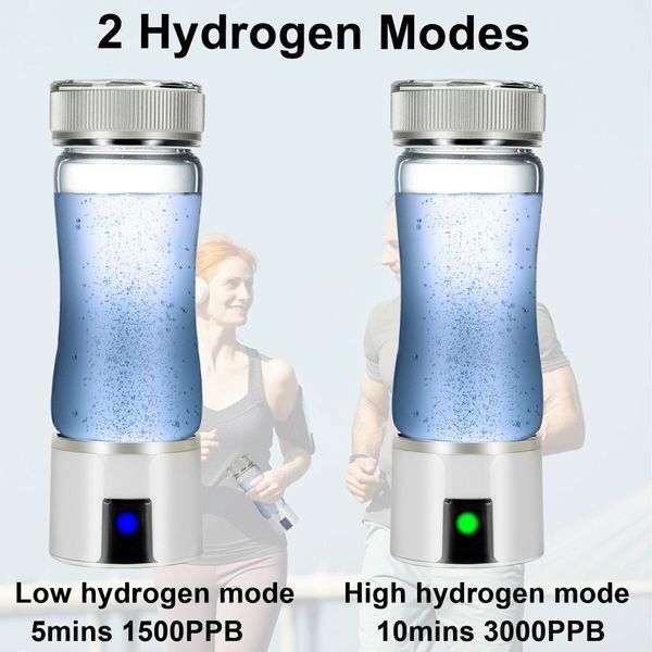 3 in 1 Hydrogen Water Bottle,Portable Hydrogen Water Bottle Generator,Rechargeable Hydrogen Water Ionizer Machine for Home Office Travel,1500/3000PPB