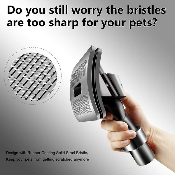 Groom Tool for Pet dog Attachment Brush, Compatible with V15 V12 V11 V10 V8 V7 DC62 DC65 Vacuum Cleaners, with Extended Vacuum Hose & Trigger Lock