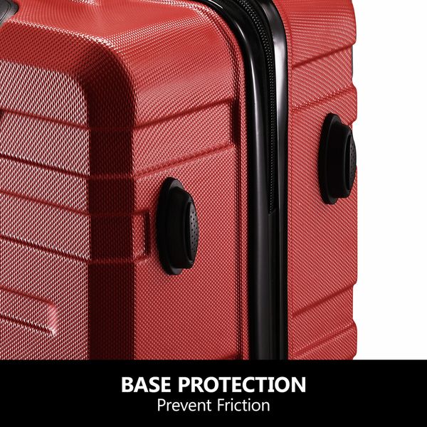 2 Piece Luggage Set Carry On Hard Shell Suitcase Travel Trolley Expendable Lightweight Case Cabin TSA Lock Red