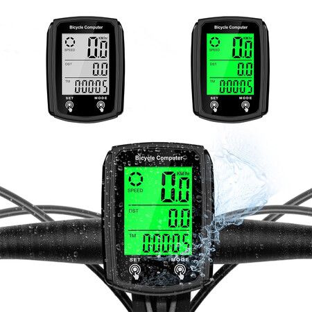 Bike Computer and Bicycle Odometer Wired KM/H Bike Speedometer with Automatic Wake Up Cycling Speed Tracker