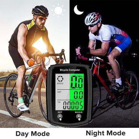 Bike Computer and Bicycle Odometer Wired KM/H Bike Speedometer with Automatic Wake Up Cycling Speed Tracker