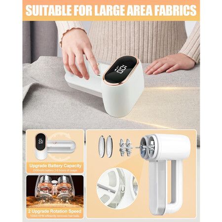 Fabric Shaver and Lint Remover, Rechargeable Lint Shaver 3 Speeds for Clothes Couch Furniture