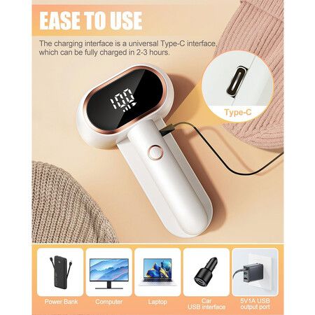 Fabric Shaver and Lint Remover, Rechargeable Lint Shaver 3 Speeds for Clothes Couch Furniture