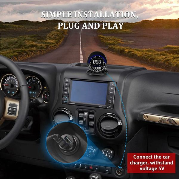 Auto GPS Speedometer G6, Car HUD Head Up Display HD Display, Overspeed Alarm for All Vehicle