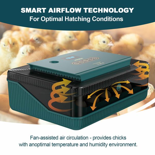 25 Eggs Incubator Chicken Hatcher Turning for Quail Duck Poultry Bird Hatching Automatic Humidity Control Candler