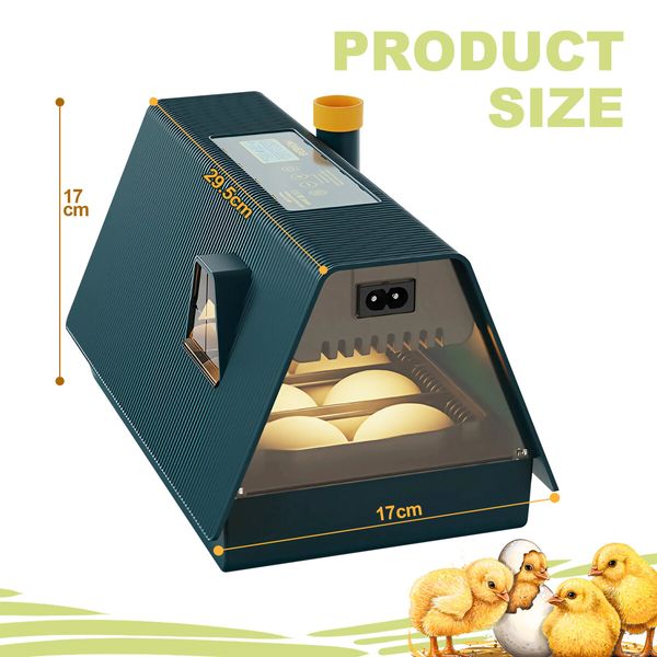 10 Eggs Incubator Chicken Hatcher Turning for Quail Duck Poultry Bird Hatching Automatic Humidity Control Candler