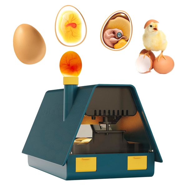 10 Eggs Incubator Chicken Hatcher Turning for Quail Duck Poultry Bird Hatching Automatic Humidity Control Candler