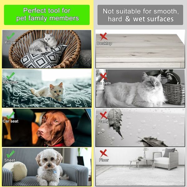 Pet Hair Remover for Furniture Sofa Car Seat Carpet Bedding,Portable Lint Rollers Electrostatic Larger Perfect Tool for Pet Hair Removal