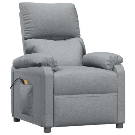 Stand Up Massage Recliner Chair Light Grey Fabric